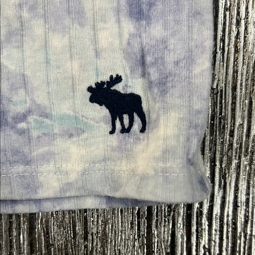 Abercrombie Kids Blue and White Ribbed Cap Sleeve T-Shirt - Picture 3 of 7